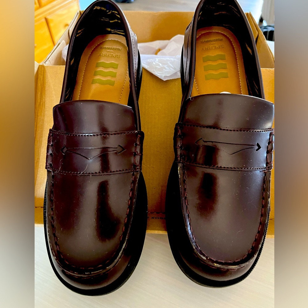 Sperry Penny Loafers (Burgundy) Boys Size 7N